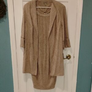 Elegant Tan Women's Dress Set